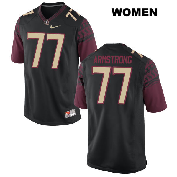 Women's NCAA Nike Florida State Seminoles #77 Christian Armstrong College Black Stitched Authentic Football Jersey SKM1769NK